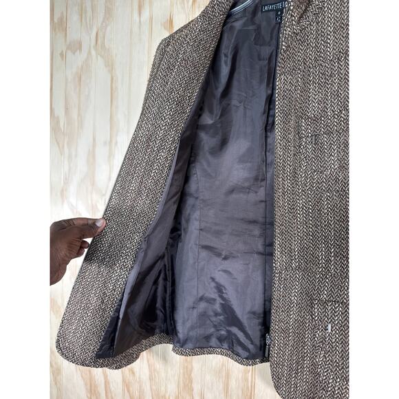 Lafayette 148 New York Wool Blend Tweed Zip Front Jacket Size 6 Luxury Outerwear - Picture 3 of 12